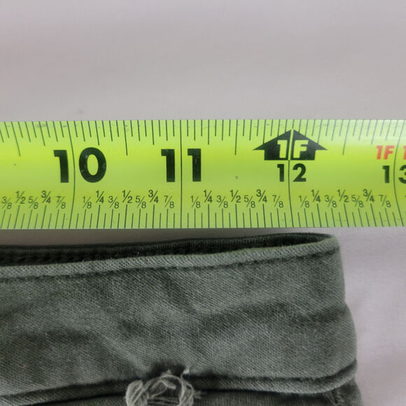 Boom Boom Denim Shorts Juniors 3 Green Jean High Rise Womens Distressed‎ - Picture 4 of 12